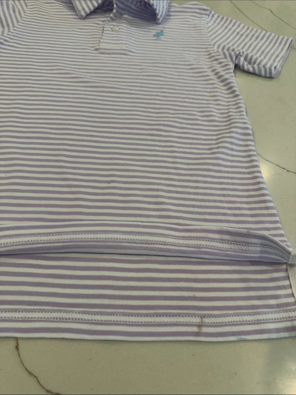 The Beaufort Bonnet Company Lavender & White Striped Polo for Kids
